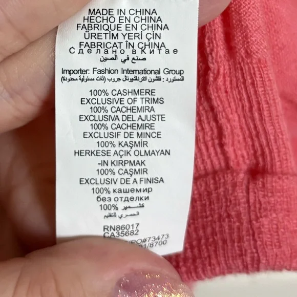 VTG Y2K Bebe Sequined 100% Cashmere Pink Bat Wing Sweater - Picture 5 of 8